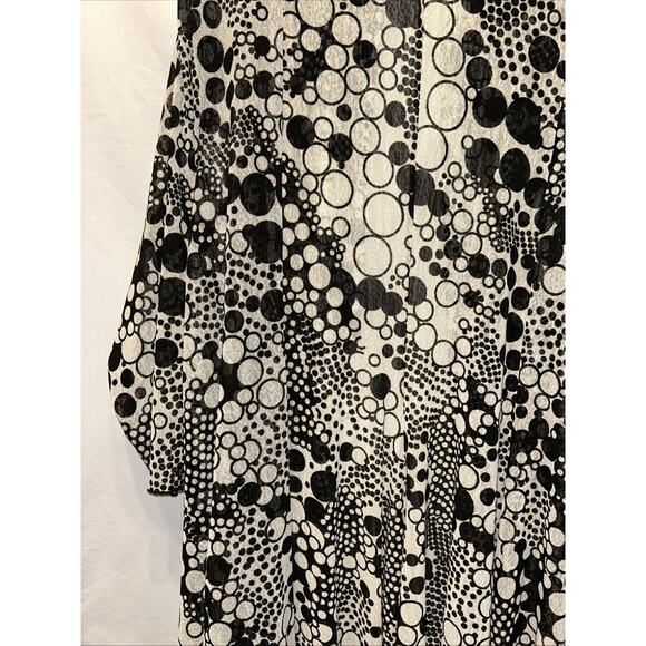 Ali Miles Cardigan Womens Plus 3X Black White Sheer Mesh Sweater Lightweight - Picture 10 of 13